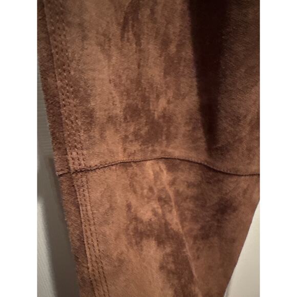 Vintage Kenneth Cole reaction suede leather retro brown high rise lined pants 10 - Picture 14 of 16